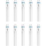 Photo 1 of 54-Watt Equivalent 46 in. Linear T5 InstantFit LED Tube Light Bulb Daylight (5000K) (10-Pack)
