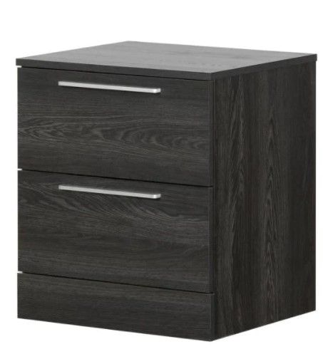 Photo 1 of Step One Essential 2-Drawer Gray Oak Nightstand
