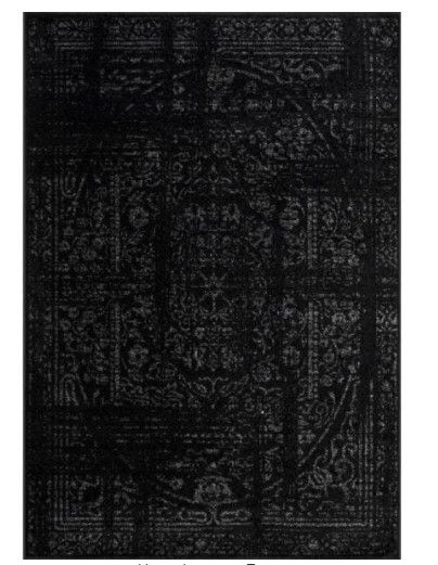 Photo 1 of Arlena Distressed Persian Medallion Black 8 ft. x 10 ft. Area Rug
