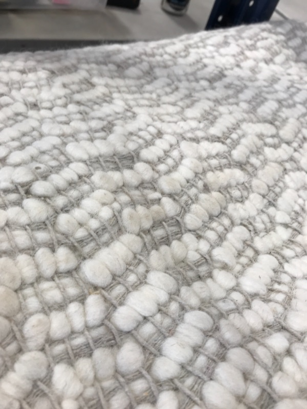 Photo 3 of 6 ft x9 ft white braided rug Chunky Woolen Cable Off-White