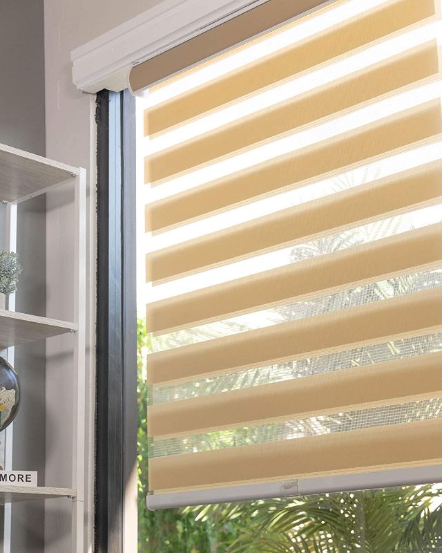 Photo 1 of Chicology Everyday Cordless Zebra Shades, Light Filtering - 46"W x 72"H - Basic Pearl