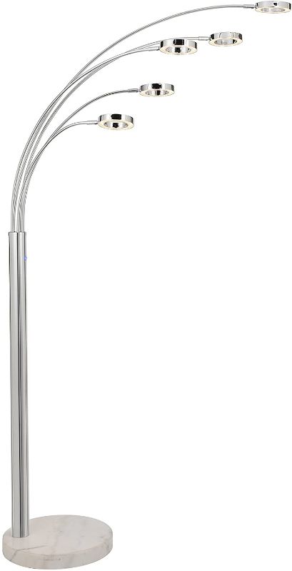 Photo 1 of CO-Z Bright LED Floor Lamp with 5 Lights, Modern Dimmable Task Standing Light Fixture with Stable Marble Base for Living Room Office, Contemporary Touch Arch Pole Lamp with Five Adjustable Heads
