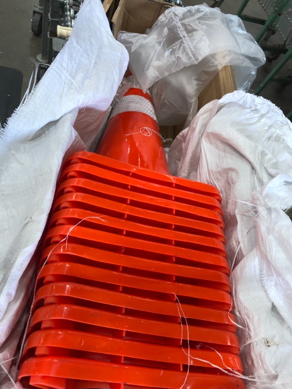 Photo 2 of 12Pack Traffic Safety Cones 28'' inches with Reflective Collars, Unbreakable PVC Orange Construction Cone for Traffic Control, Driveway Road Parking
