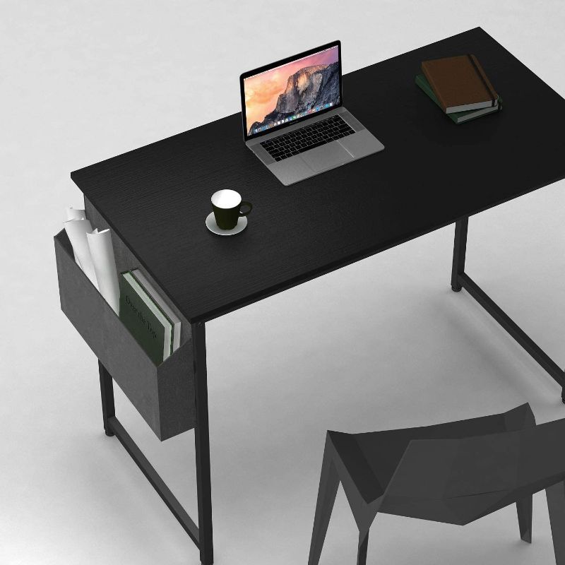 Photo 1 of Cubiker Computer Desk 55 inch Home Office Writing Study Desk, Modern Simple Style Laptop Table with Storage Bag, Black