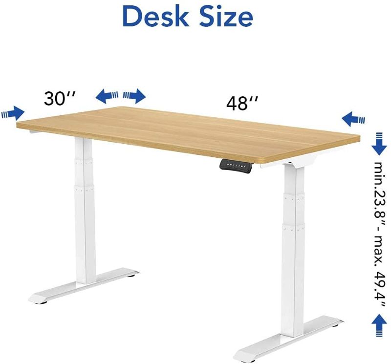 Photo 1 of FlexiSpot 3-Stage Dual Motor Electric Standing Desk 48x 30 Inches Seamless Solid Slab Stand Up Desk Sturdy Height Adjustable Desk Home Offi