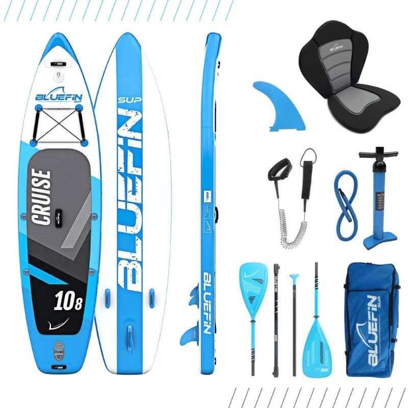 Photo 1 of 
Bluefin SUP Stand Up Inflatable Paddle Board with Kayak Conversion Kit | Ultimate iSUP Kayak Bundle (Blue 10'8")