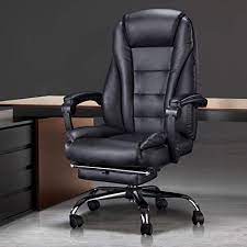 Photo 1 of Hbada Ergonomic Executive Office Chair with Footrest, PU Leather Swivel Desk Chair, Recline Extra Padded Computer Chair, Black with Footrest
