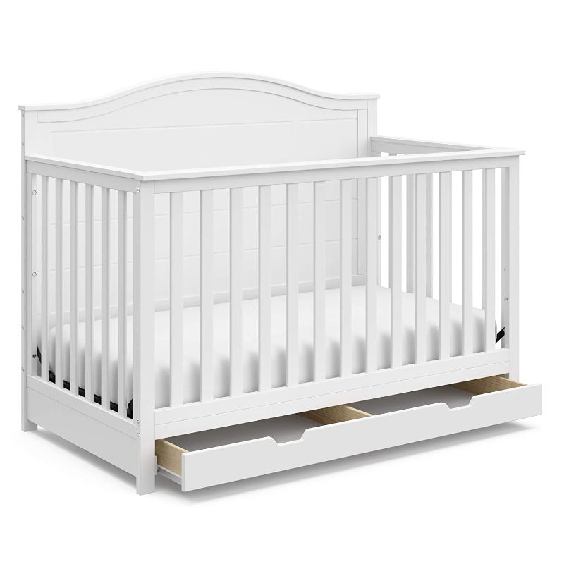 Photo 1 of **parts only ** storkcraft Moss Convertible Crib with Drawer - Full-Size Storage Drawer, Crib Easily Converts to Daybed, Toddler Bed, & Full-Size Bed with Headboard & Footboard
