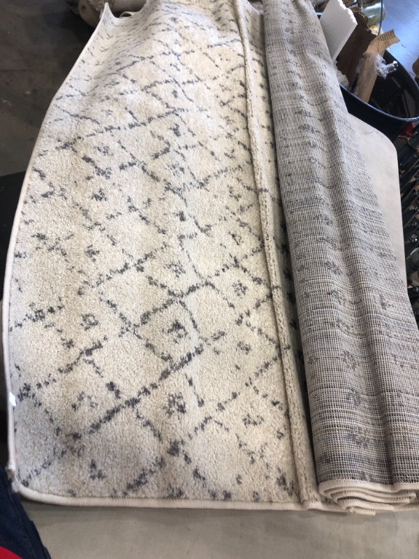 Photo 1 of nuLOOM Moroccan Blythe Area Rug, 5' x 7' 5", Grey/Off-white
