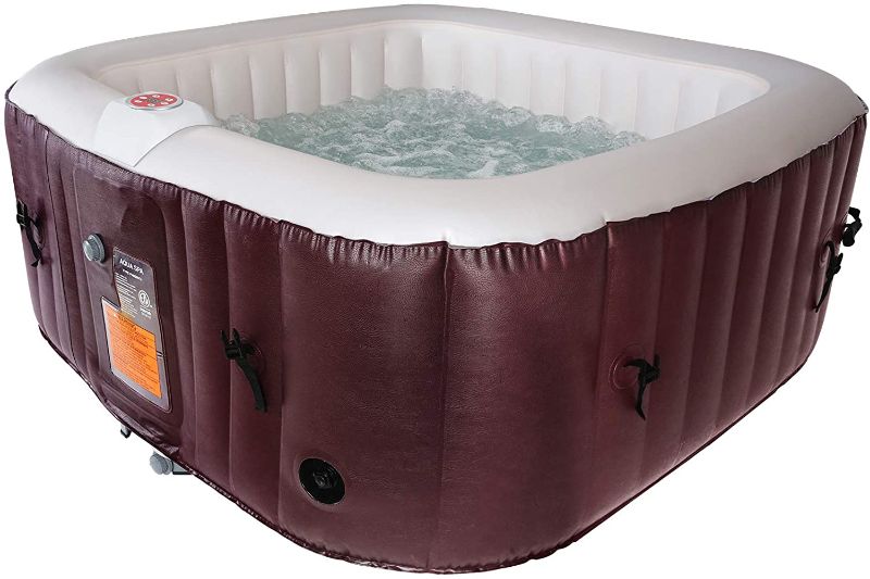 Photo 1 of #WEJOY AquaSpa Portable Hot Tub 61X61X26 Inch Air Jet Spa 2-3 Person Inflatable Square Outdoor Heated Hot Tub Spa with 120 Bubble Jets
