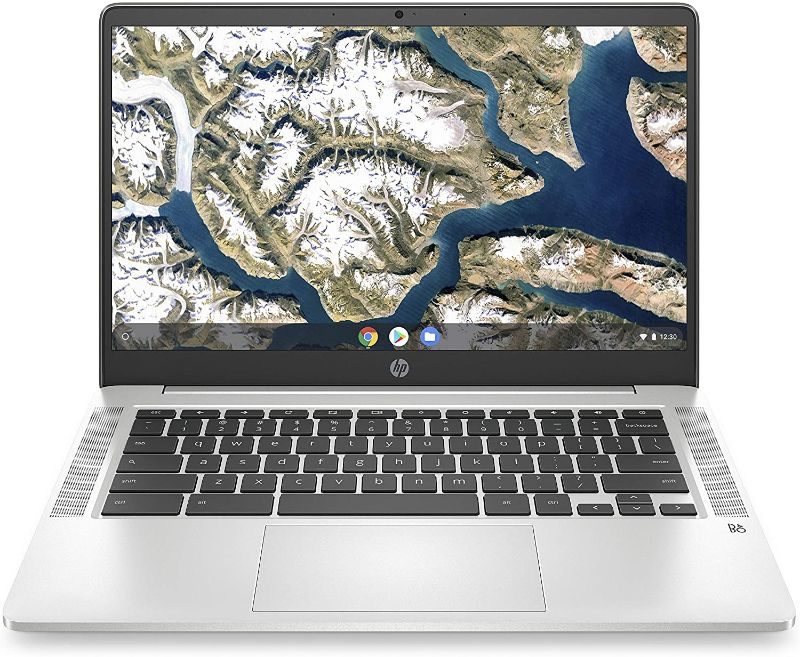 Photo 1 of HP Chromebook 14-inch FHD Laptop, Intel Celeron N4000, 4 GB RAM, 32 GB eMMC, Chrome (14a-na0050nr, Mineral Silver)
