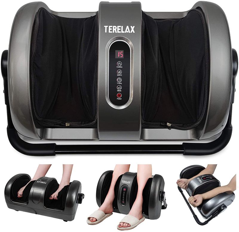 Photo 1 of Foot Massager Machine Shiatsu Foot and Calf/Leg Massager with Heat Deep Kneading Therapy Relieve Foot Pain from Plantar Fasciitis Improve Blood Circulation...