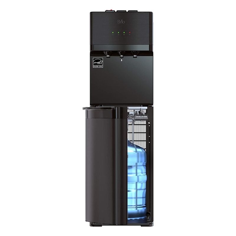 Photo 1 of Brio Self Cleaning Bottom Loading Water Cooler Water Dispenser – Black Stainless Steel - 3 Temperature Settings - Hot, Room & Cold Water - UL/Energy Star Approved
