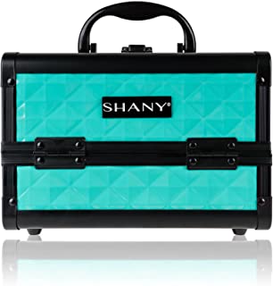 Photo 1 of SHANY Mini Makeup Train Case With Mirror - Turquoise