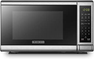 Photo 1 of black+decker em720cb7 digital microwave oven with turntable push-button door,child safety lock,700w, stainless steel, 0.7 cu.ft