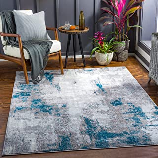 Photo 1 of Artistic Weavers Houda Modern Abstract Area Rug, 5'3" x 7'3", Aqua/Gray
