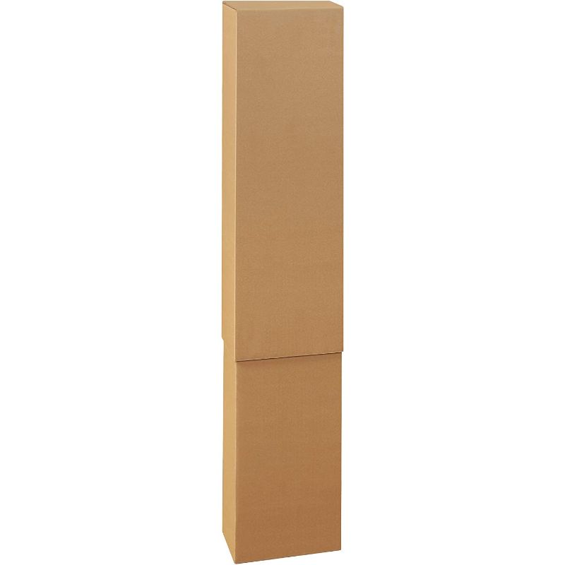 Photo 1 of BOX USA 15 Pack of Corrugated Cardboard Boxes, 12" L x 4" W x 48" H, Kraft, Shipping, Packing and Moving
