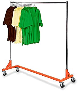 Photo 1 of Only Hangers Commercial Grade Rolling Z Rack with Nesting Orange Base
