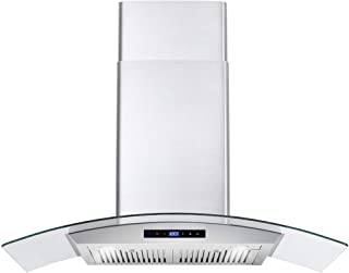 Photo 1 of 36 in. Ducted Wall Mount Range Hood in Stainless Steel with Touch Controls, LED Lighting and Permanent Filters