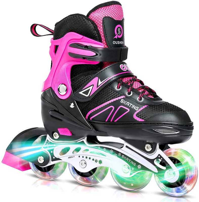 Photo 1 of DIKASHI Adjustable Roller Blades Skates for Boys Girls Ages, Inline Skates for Kids Adults Women Men Size, Light Up SIZE 5-7