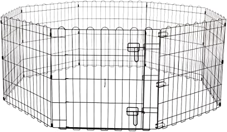 Photo 1 of Amazon Basics Foldable Metal Pet Exercise and Playpen, XS to L Sizes
