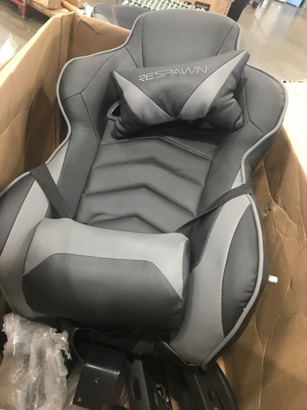 Photo 2 of RESPAWN RSP-110 Racing Style Gaming, Reclining Ergonomic Chair with Footrest, Gray
