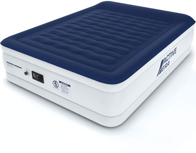 Photo 1 of Active Era Air Mattress with Built-in Pump - Puncture Resistant Air Bed with Waterproof Flocked Top - Elevated Inflatable Mattress Queen, Single, Twin
