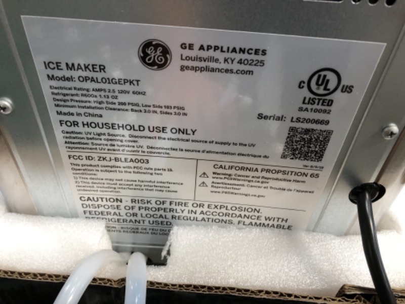 Photo 1 of GE Profile Opal | Countertop Nugget Ice Maker with Side Tank | Portable Ice Machine with Bluetooth Connectivity | Smart Home Kitchen Essentials | Stainless Steel Finish | Up to 24 lbs. of Ice Per Day

