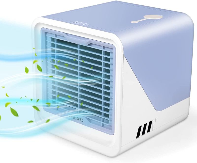 Photo 1 of Portable Air Conditioner,Personal Air Cooler with 3-Speeds,Mini Air Conditioner with LED Light,Desktop Cooling Fan with Handle,Suitable for Room/Office
