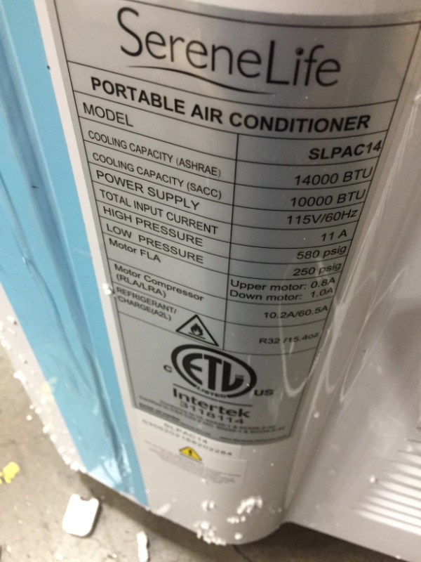 Photo 4 of 14,000 BTU (10,000 BTU DOE) Portable Air Conditioner with Dehumidifier and Fan in White