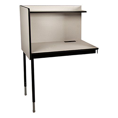 Photo 1 of Learniture LNT-TIR1033-SO Adjustable-Height Study Carrel, Adder Unit, 47-53" Height, 32.5" Wide, 23.75" Length, Gray/Black