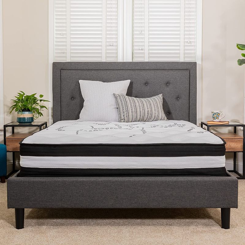 Photo 1 of Flash Furniture Capri Comfortable Sleep 12 Inch CertiPUR-US Certified Foam and Pocket Spring Mattress, Queen Mattress in a Box
