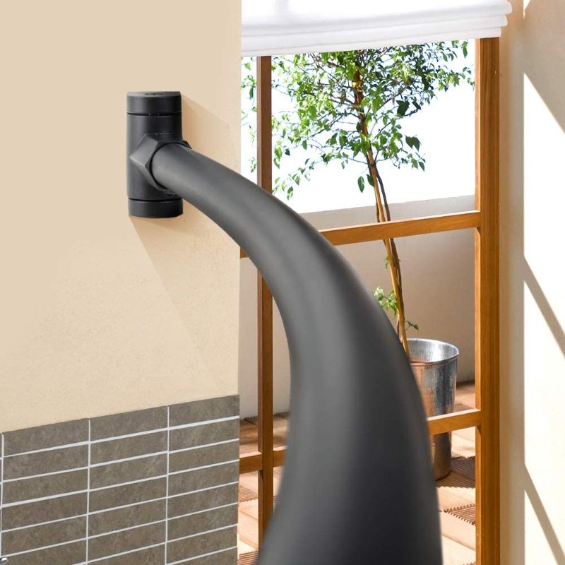 Photo 1 of Adjustable Curved Shower Curtain Rod Rustproof Expandable Aluminum Metal Shower Rod 38-72 Inches Telescoping Design Exquisite Customizable for Bathroom,Black