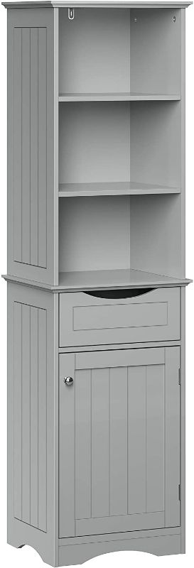 Photo 1 of Ashland 16-1/2 in. W x 60 in. H Bathroom Linen Storage Tower Cabinet in Gray