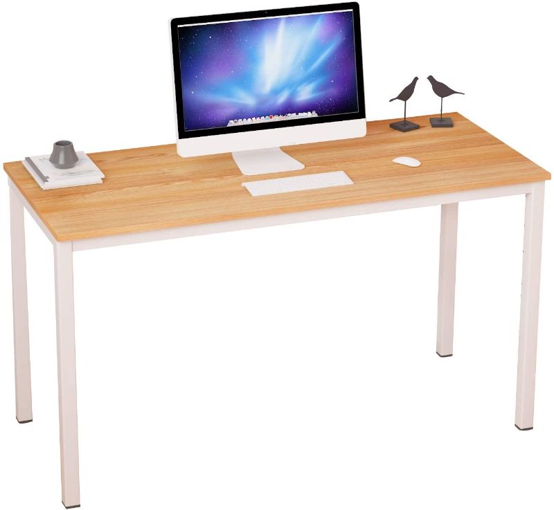 Photo 1 of soges 63 inches Long Desk Large Table Computer Desk Home Office Table Writing Desk Study Table Computer Workstations, WHITE GCE1AC3-160OA-CA
