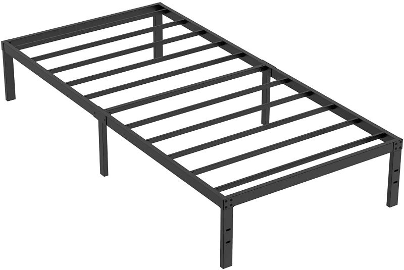 Photo 1 of 18 Inch Tall Metal Platform Twin Size Bed Frames with Maximum Storage AntiSlip Strengthen Support Mattress Foundation Noise Free