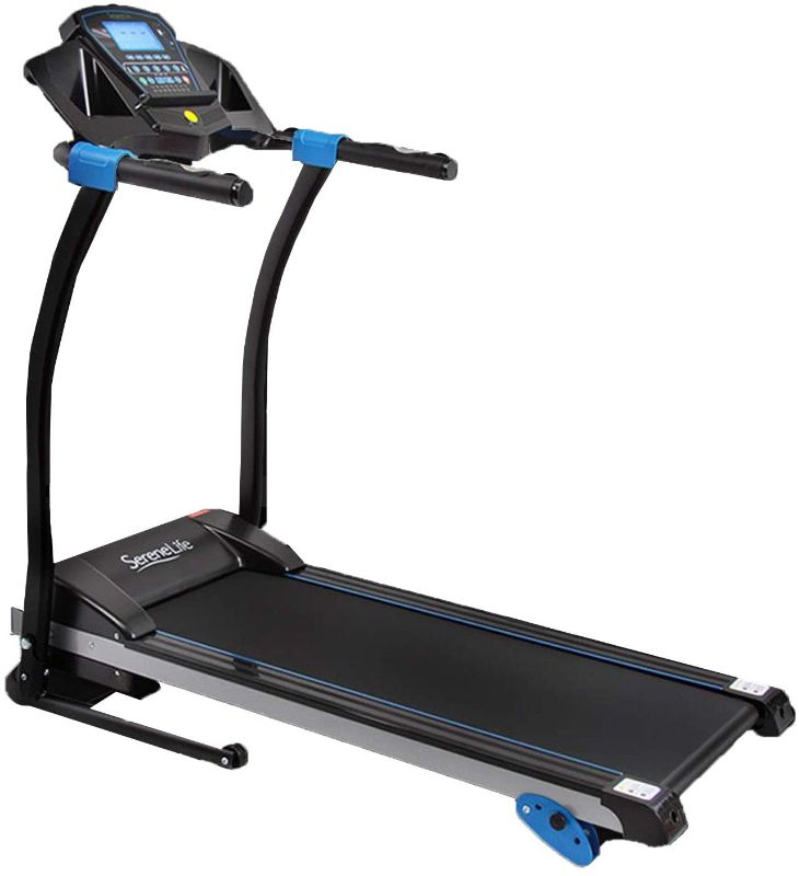 Photo 1 of Smart Digital Manual Incline Treadmill - Slim Folding Electric 2.5 HP Indoor Home Foldable Fitness Exercise Running Machine with Downloadable App, MP3 Player, Safety Key - SereneLife SLFTRD25

USED//MISSING COMPONENTS 
