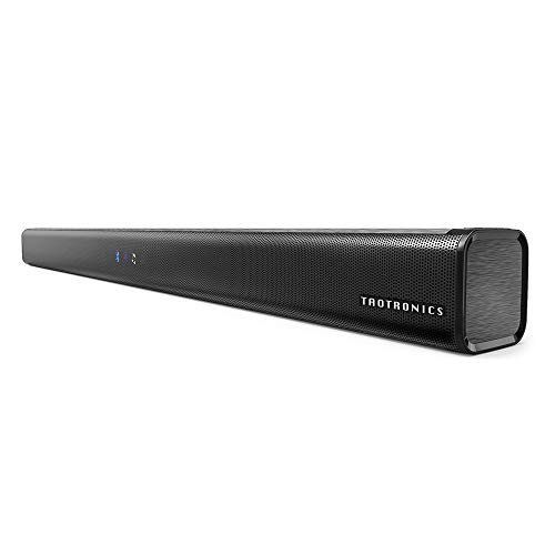 Photo 1 of Soundbar, TaoTronics Three Equalizer Mode Audio Speaker for TV, 32-Inch Wired & Wireless Bluetooth 5.0 Stereo Soundbar, Optical/Aux/RCA Connection, Wall Mountable, Remote Control
