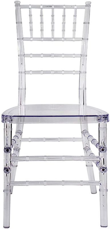 Photo 1 of Xiaolongxia 2 Chairs Modern Furniture Clear Transparent Crystal chiavari Chair for Home Banquet Wedding Restaurant Dining Room Outdoor Hotel Hall Rental Christmas Party Home Mother‘s Office
