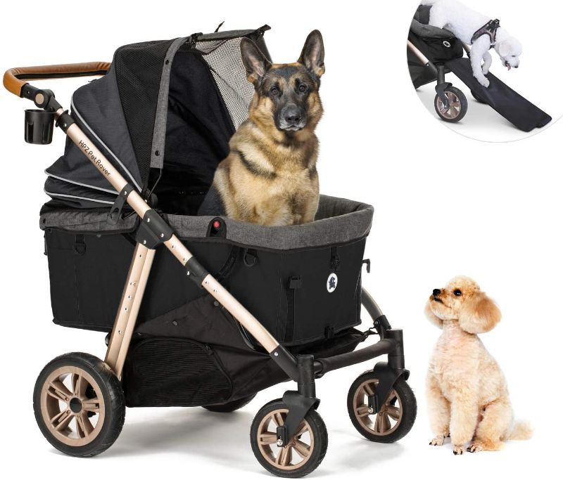 Photo 1 of HPZ Pet Rover Titan HD Premium Super-Sized Dog/Cat/Pet Stroller SUV Travel Carriage/w Access Ramp/Zipper-Less Entry/Pump-Less Rubber Wheels/Aluminum Frame for Small, Med, Large, XL Pets
