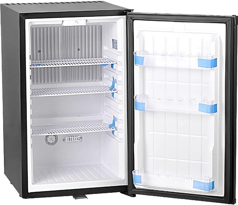Photo 1 of Techomey Mini Fridge With Lock 1.7 Cu.Ft, Camper Refrigerator 12V/110V, Compact Quiet Absorption Refrigerator For Bedroom, Truck, Semi truck, RV, Camper van, Caravan, Black

