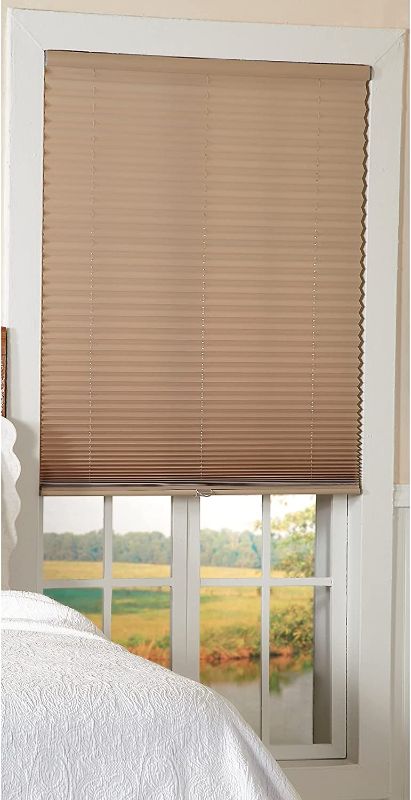 Photo 1 of All Strong, USA Light Filtering Taupe Cordless Pleated Shades 30 x 64
