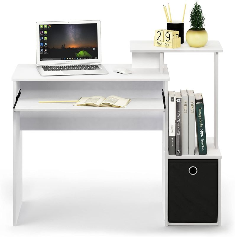 Photo 1 of FURINNO Econ Multipurpose Home Office Computer Writing Desk, White/Black
