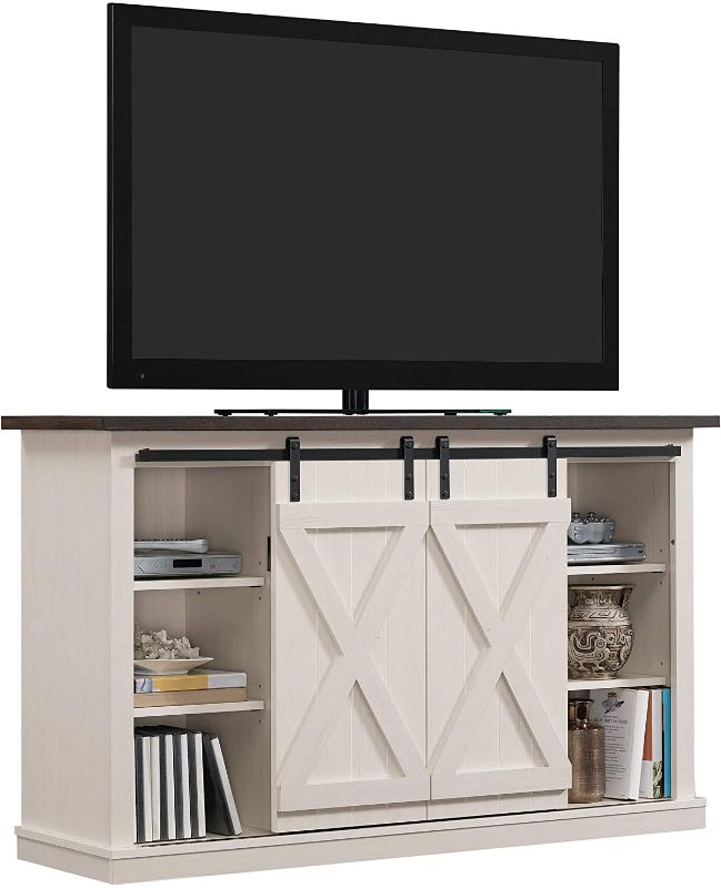 Photo 1 of  Sliding Barn Door TV Stand, Off-White