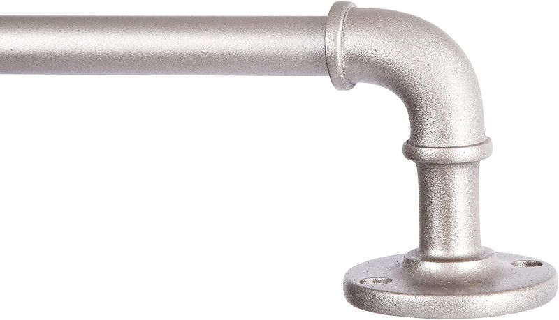 Photo 1 of Kenney Adler 5/8 inch Indoor/Outdoor Rust-Resistant Wrap Around Curtain Rod, 48-84 inch, Brushed Nickel