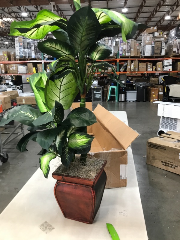 Photo 2 of Nearly Natural 45"H Plastic Golden Dieffenbachia With Planter