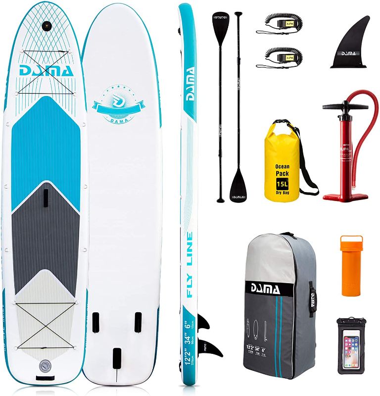 Photo 1 of **parts only ** DAMA 10'6"x32"x6" Premium Inflatable Stand Up Paddle Board (6 inches Thick) with Durable SUP Accessories, Wide Stance, Surf Control, Non-Slip Deck, Paddle and Pump

//SIMILAR TO REFERENCE PHOTO 
