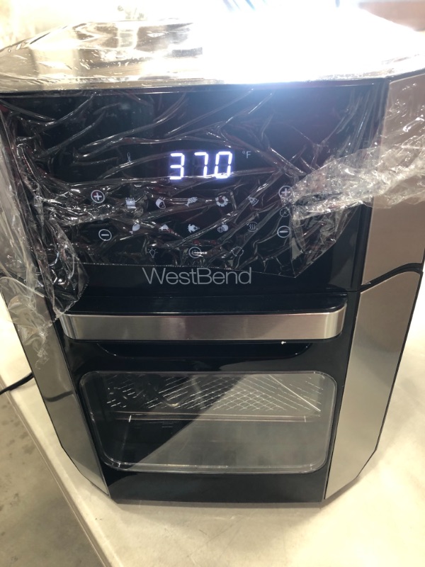 Photo 3 of West Bend Air Fryer Oven 12.6-Quart Electric Air Fryer with 10 Digital Quick Menu Presets - Bake, Roast, Rotisserie, Dehydrate, Re-Heat, 1700-Watt, Black
