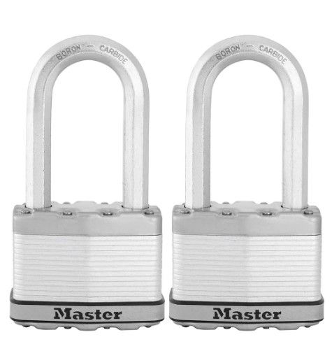 Photo 1 of Master Lock
2-1/2 in. (64 mm) W Magnum Laminated Steel Padlock with 2-1/2 in. (64 mm) Shackle (2-Pack)