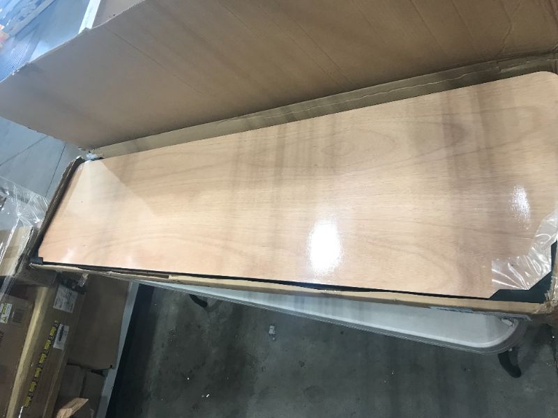 Photo 1 of 18'' x 72'' Rectangular Wood Folding Training/Seminar Table with Smooth Clear Coated Finished Top